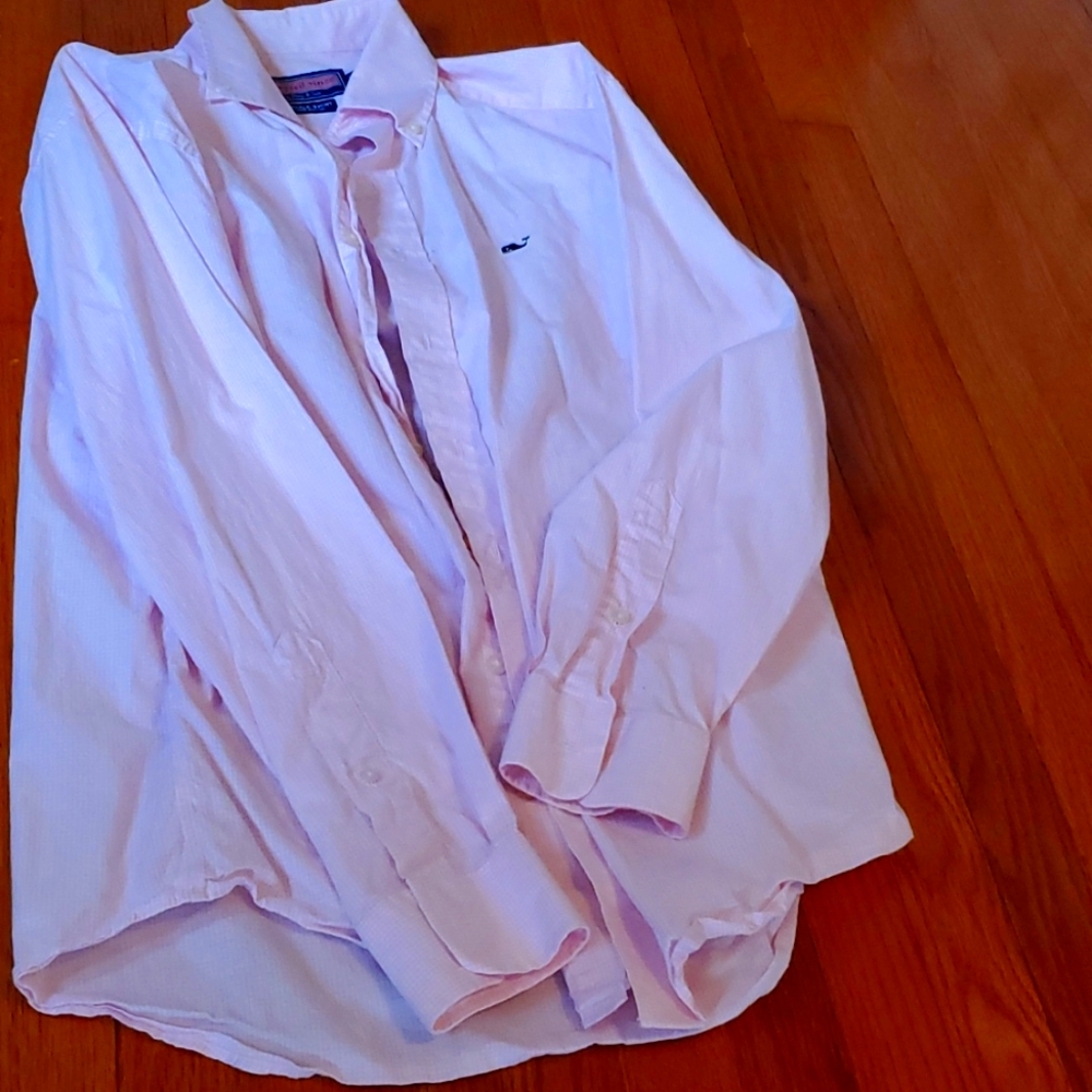 Pink long-sleeved Vineyard Vines Button down